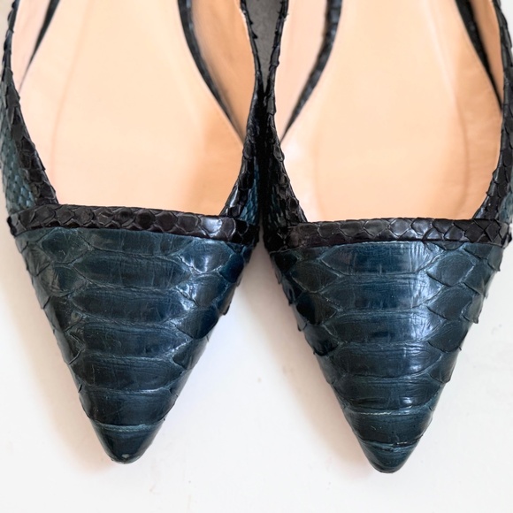 Pointed Snakeskin Ballet Flats Shoes Alexandre Birman for Saks 5th Ave size 38.5 - Picture 4 of 5